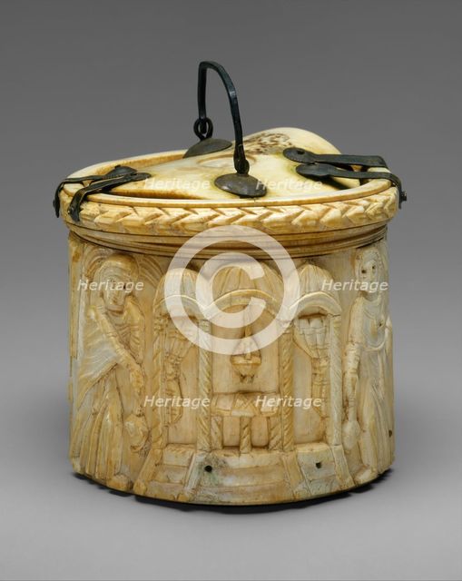 Pyx with the Women at Christ's Tomb, Byzantine, 500s. Creator: Unknown.
