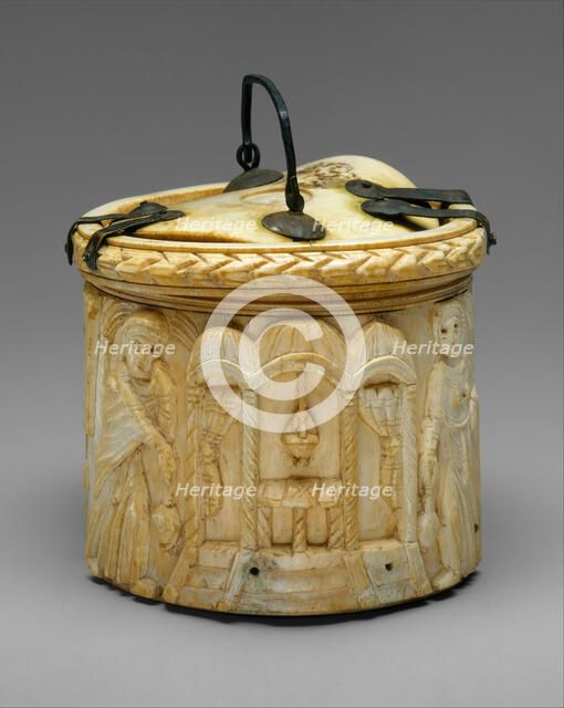 Pyx with the Women at Christ's Tomb, Byzantine, 500s. Creator: Unknown.