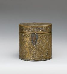Pyxis Depicting Standing Saints or Ecclesiastics..., mid-to late13th century. Creator: Unknown