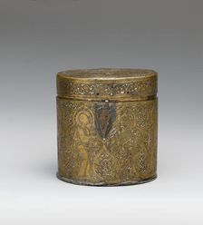Pyxis Depicting Standing Saints or Ecclesiastics..., mid-to late13th century. Creator: Unknown