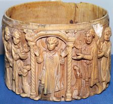 Pyxis with the martyrdom of St Menas of Alexandria, 6th century