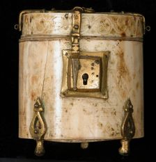 Pyxis with Painted Designs, Italy, second half 12th-first half 13th century. Creator: Unknown