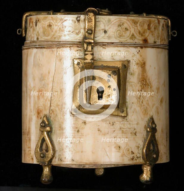 Pyxis with Painted Designs, Italy, second half 12th-first half 13th century. Creator: Unknown.