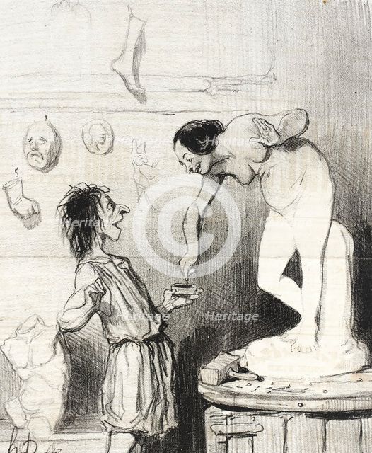 Pygmalion, 1842. Creator: Honore Daumier.