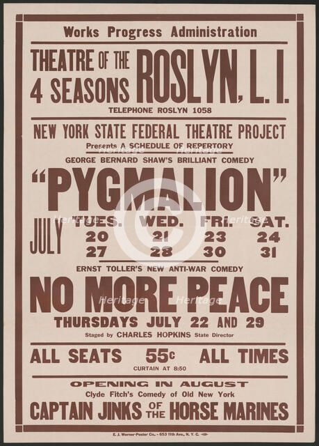 Pygmalion 1, Roslyn, NY, 1937. Creator: Unknown.