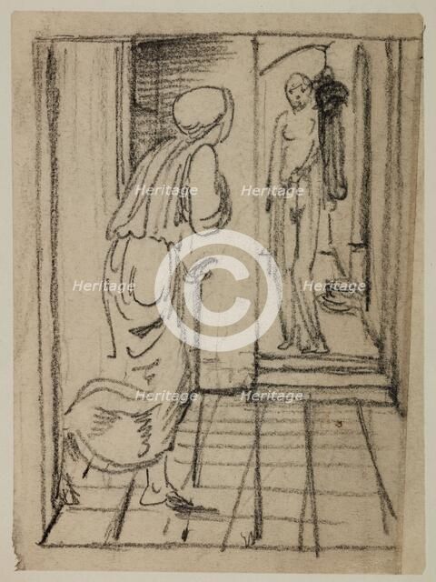 Pygmalion and the Image - Sketch for Pygmalion seeing the Image come to Life, 1867. Creator: Sir Edward Coley Burne-Jones.