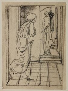 Pygmalion and the Image - Sketch for Pygmalion seeing the Image come to Life, 1867. Creator: Sir Edward Coley Burne-Jones