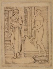 Pygmalion and the Image - Study for Pygmalion gazing at the Image, 1867. Creator: Sir Edward Coley Burne-Jones