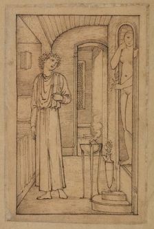 Pygmalion and the Image - Study for Pygmalion gazing at the Image, 1867. Creator: Sir Edward Coley Burne-Jones