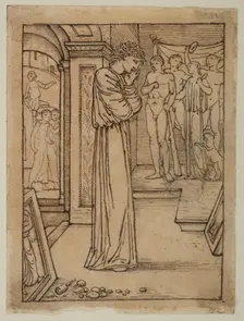 Pygmalion and the Image - Study for Pygmalion in his Workshop, 1867. Creator: Sir Edward Coley Burne-Jones