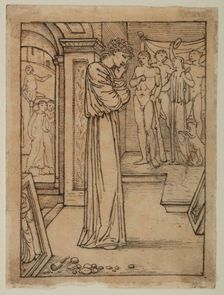 Pygmalion and the Image - Study for Pygmalion in his Workshop, 1867. Creator: Sir Edward Coley Burne-Jones