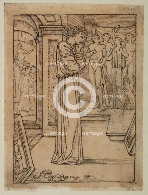 Pygmalion and the Image - Study for Pygmalion in his Workshop, 1867. Creator: Sir Edward Coley Burne-Jones.