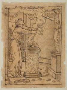 Pygmalion and the Image - Study for Pygmalion offering Incense to Venus, 1867. Creator: Sir Edward Coley Burne-Jones