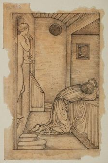 Pygmalion and the Image - Study for Pygmalion praying, 1867. Creator: Sir Edward Coley Burne-Jones