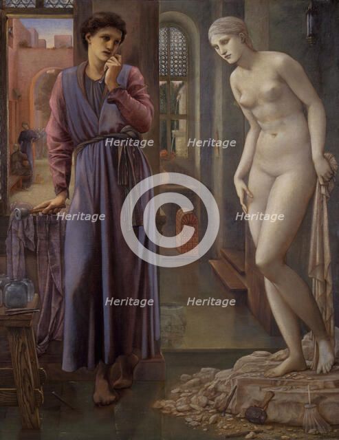 Pygmalion and the Image - The Hand Refrains, 1878. Creator: Sir Edward Coley Burne-Jones.