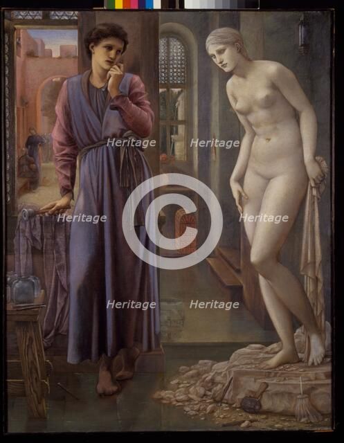 Pygmalion and the Image - The Hand Refrains, 1878. Creator: Sir Edward Coley Burne-Jones.