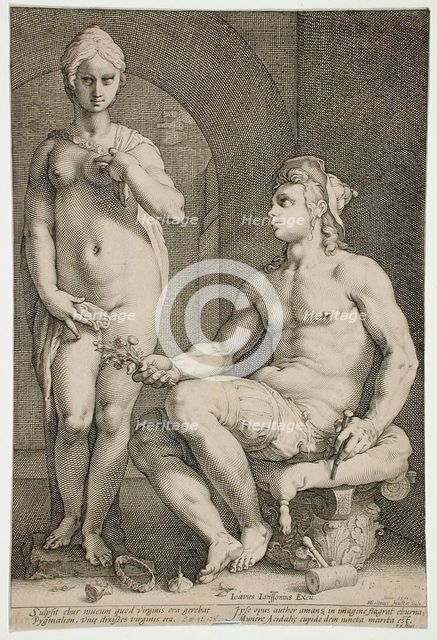 Pygmalion and Galatea, 1593. Creator: Hendrik Goltzius.