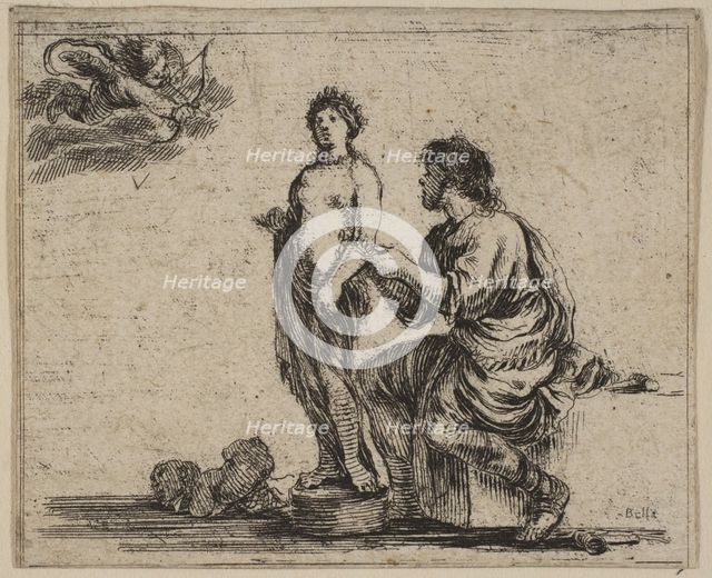 Pygmalion, from 'Game of Mythology' (Jeu de la Mythologie), 1644. Creator: Stefano della Bella.