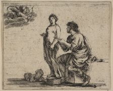 Pygmalion, from Game of Mythology (Jeu de la Mythologie), 1644. Creator: Stefano della Bella