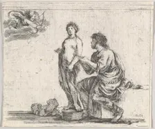 Pygmalion, from Game of Mythology (Jeu de la Mythologie), 1644. Creator: Stefano della Bella