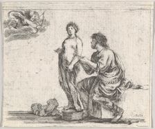 Pygmalion, from Game of Mythology (Jeu de la Mythologie), 1644. Creator: Stefano della Bella