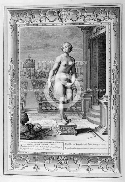 'Pygmalion is Enamoured With a Statue he Has Made', 1733.  Artist: Bernard Picart