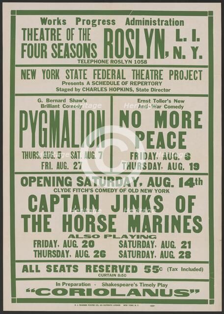 Pygmalion, Roslyn, NY, 1937. Creator: Unknown.