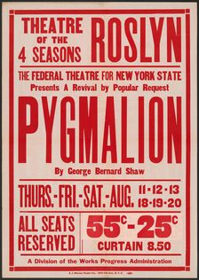 Pygmalion, Roslyn, NY, 1937. Creator: Unknown