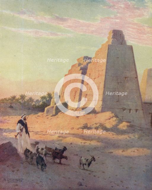 'Pylon at Karnak', c1880, (1904). Artist: Robert George Talbot Kelly.