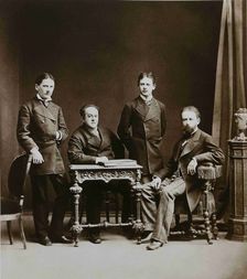Pyotr Ilyich Tchaikovsky (right) with his Brothers Modest and Anatoly and N.D. Kondratyev, 1875