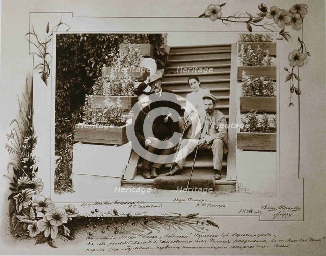 Pyotr Ilyich Tchaikovsky visiting Nikolay and Medea Figner, 1890.