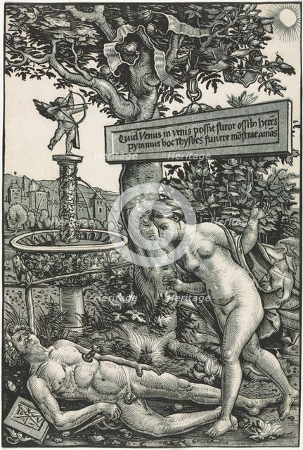 Pyramus and Thisbe, c. 1510. Creator: Hans Wechtlin (German, 1480/85-aft 1526).