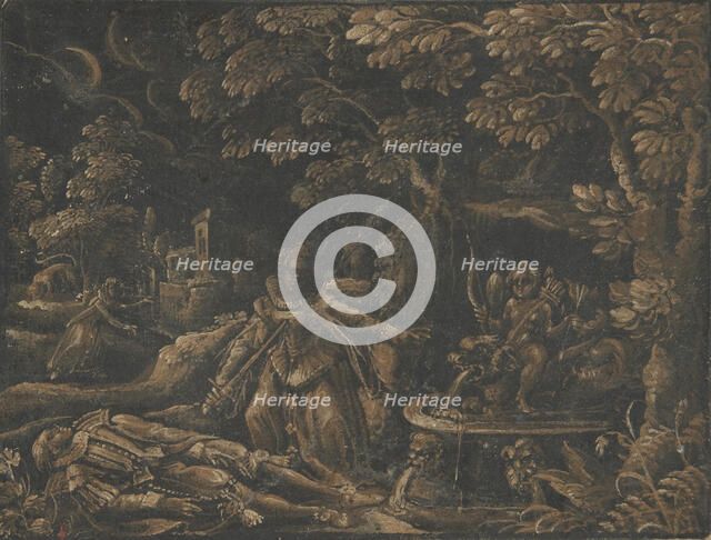 Pyramus and Thisbe, ca. 1580. Creator: Anon.