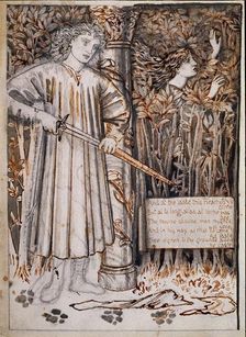 Pyramus and Thisbe - Pyramus Draws His Sword to Slay Himself, 1866. Creator: Sir Edward Coley Burne-Jones