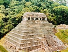 Pyramid and Temple-of-the-Inscriptions, Palenque, Mexico, 7th century