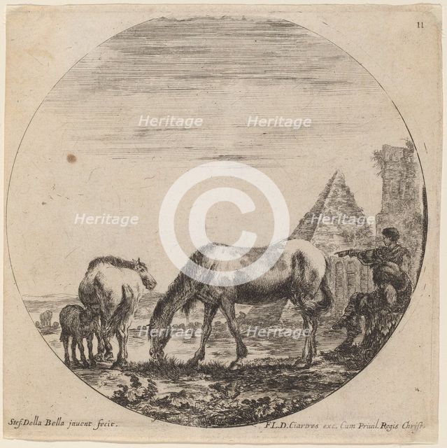 Pyramid of Caius Cestius, 1646. Creator: Stefano della Bella.
