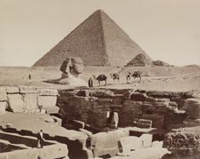 Pyramid of Cheops, the Sphinx and the Catacombs at Giza, 19th century. Creator: Zangaki