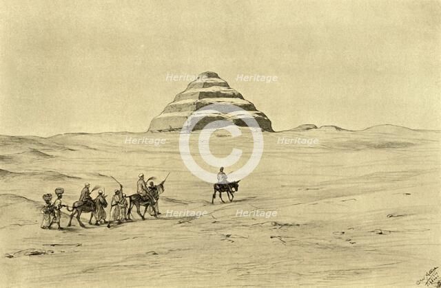 Pyramid of Djoser at Saqqara, near Cairo, Egypt, 1898.  Creator: Christian Wilhelm Allers.