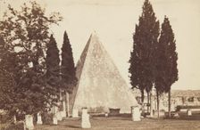 Pyramid of Gaius (Caius) Cestius from the southeast, Rome, between 1870-1880. Creator: Unknown