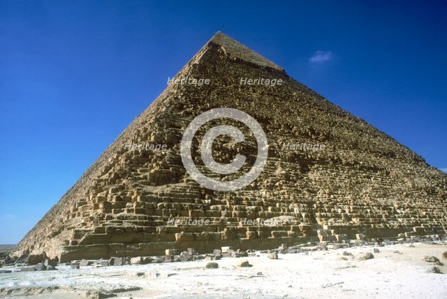 Pyramid of Khafre (Chephren), Giza, Egypt, 4th Dynasty, 26th century BC. Artist: Unknown