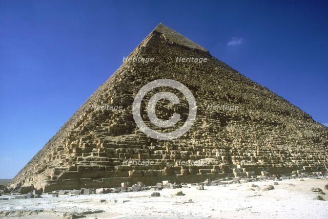 Pyramid of Khafre (Chephren), Giza, Egypt, 4th Dynasty, 26th century BC. Artist: Unknown