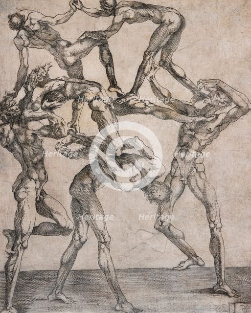 Pyramid of Six Men, mid-16th century. Creator: Juste de Juste.