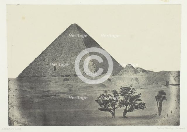 Pyramide de Chéops, Egypte Moyenne, 1849/51, printed 1852. Creator: Aimé Rochas.