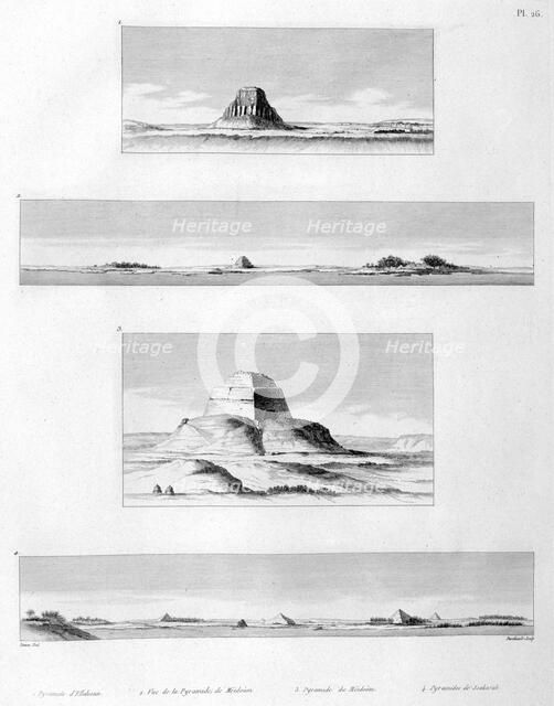 'Pyramide of Ellahoun, Meidoum and Sakkarah', c1808. Artist: Antoine Berthault
