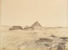 Pyramides de Gizèh, 1865-69. Creator: Gustave Le Gray