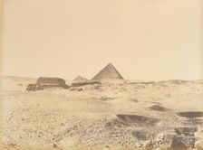 Pyramides de Gizèh, 1865-69. Creator: Gustave Le Gray
