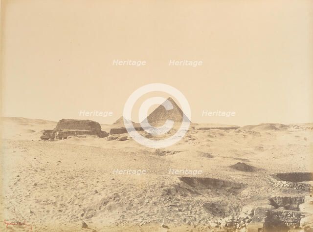 Pyramides de Gizèh, 1865-69. Creator: Gustave Le Gray.
