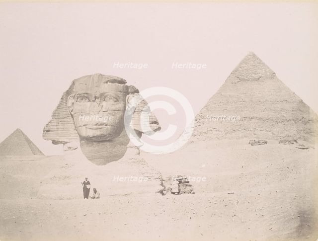 Pyramides et le Sphinx, 1860s-70s, printed ca. 1870. Creator: Felix Bonfils.