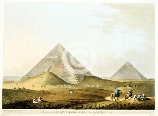 Pyramids at Giza, Egypt, 4th Dynasty, Old Kingdom, 26th century BC (1801). Artist: Unknown