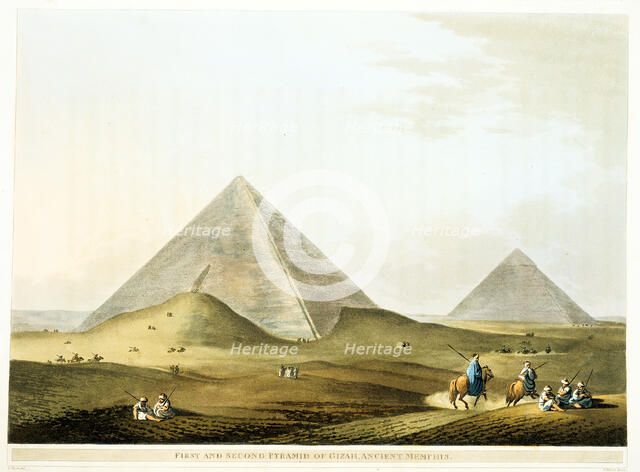Pyramids at Giza, Egypt, 4th Dynasty, Old Kingdom, 26th century BC (1801). Artist: Unknown